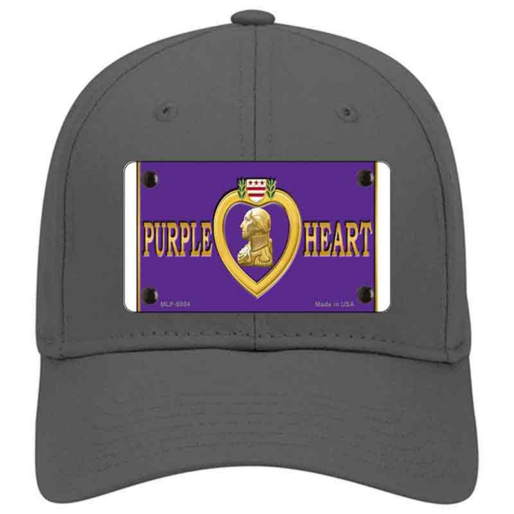 Purple Heart Metal on Cotton Velcro - Charcoal